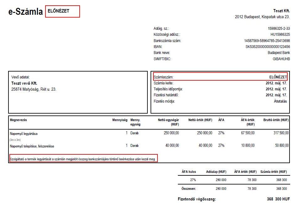 Billzone.eu proforma számla