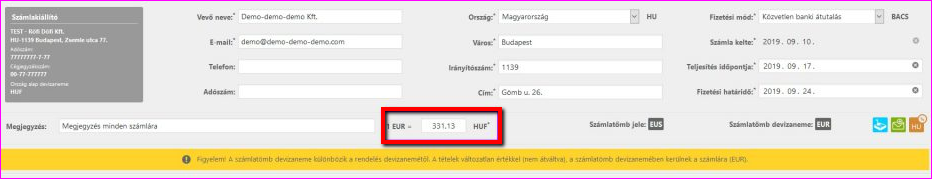 WooCommerce Árfolyam szerkesztő